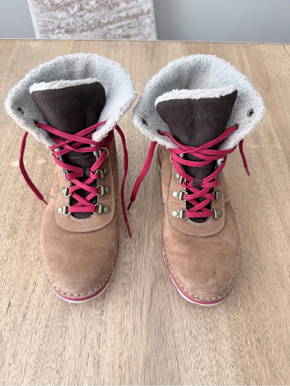 TIMBERLAND Conant RT fold-down fleece-lined women's winter boots 8 Red and Tan
